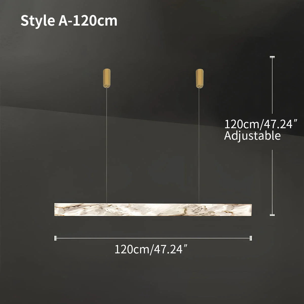 Feyran Minimalist Linear Spanish Alabaster Pendant Light