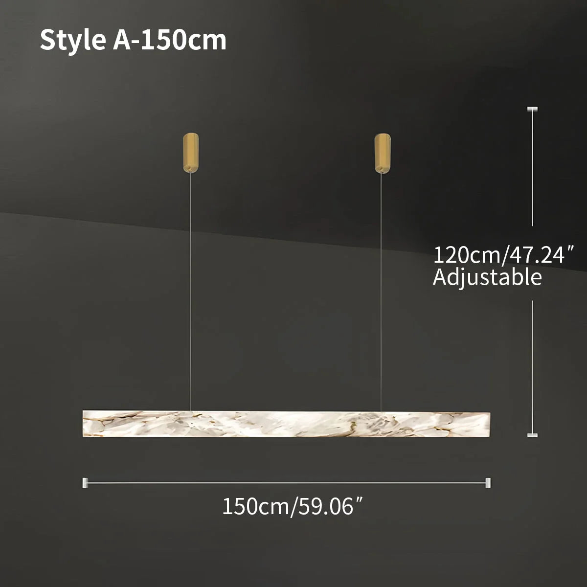 Feyran Minimalist Linear Spanish Alabaster Pendant Light
