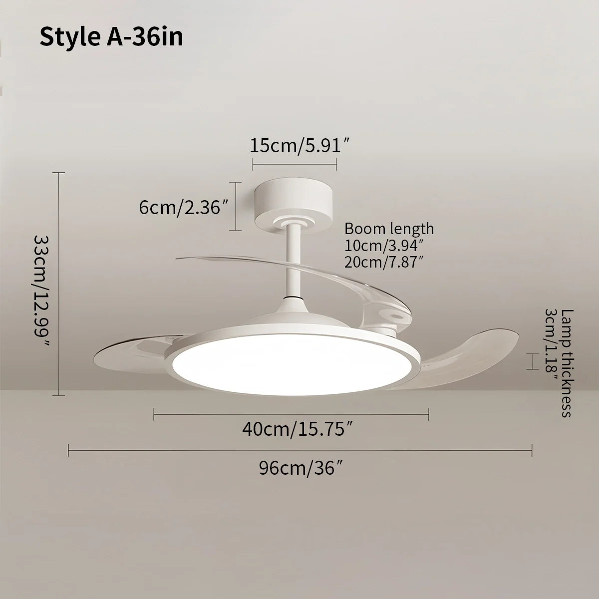 Feyran Silent Remote Control White Ceiling Fan Light