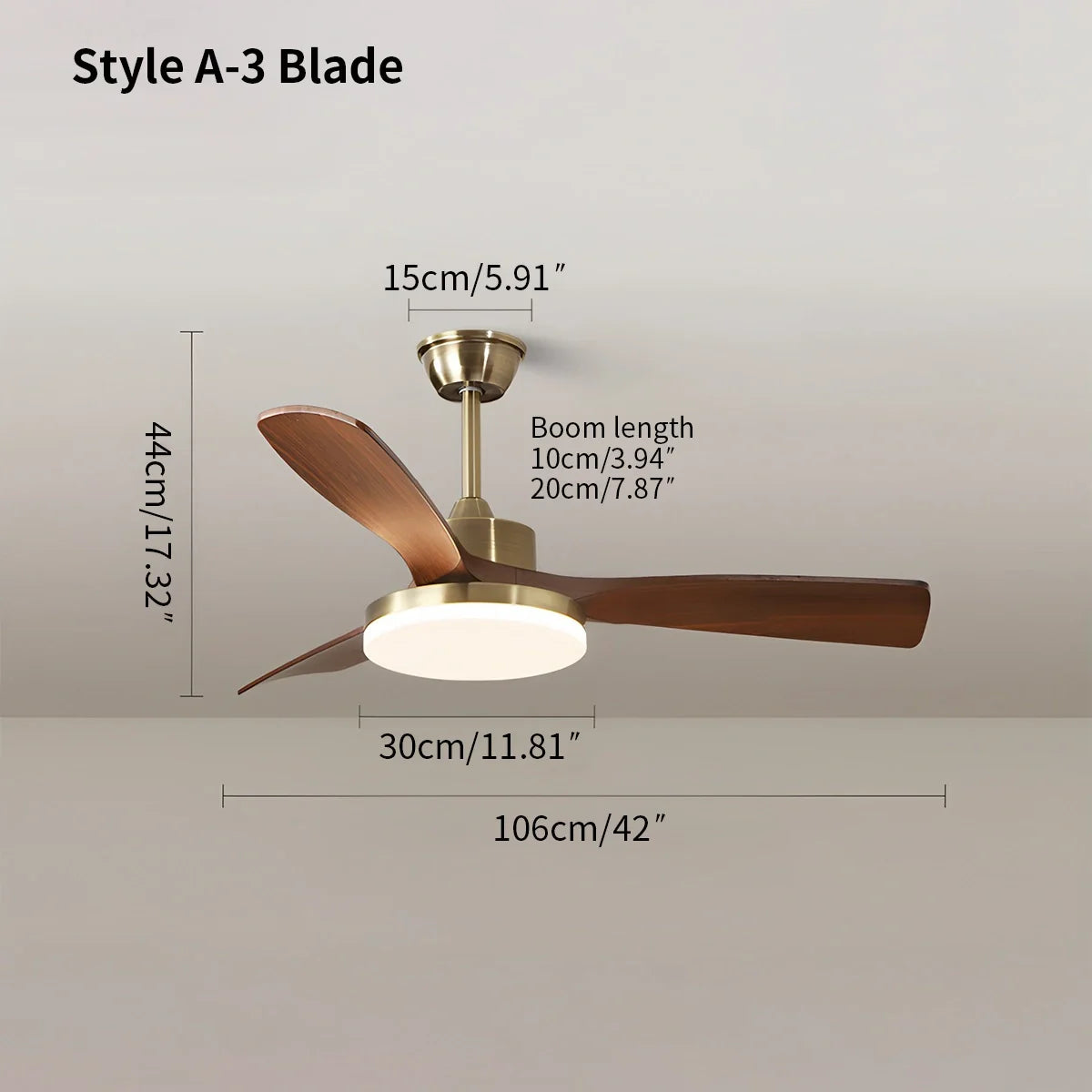 Feyran Modern 5-leaf Remote Control Ceiling Fan Light