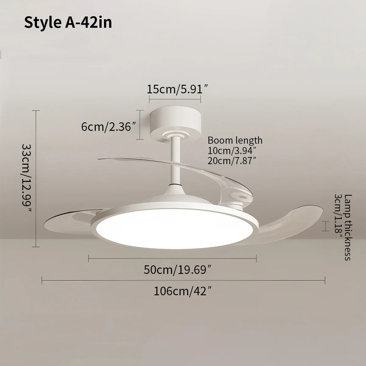 Feyran Silent Remote Control White Ceiling Fan Light