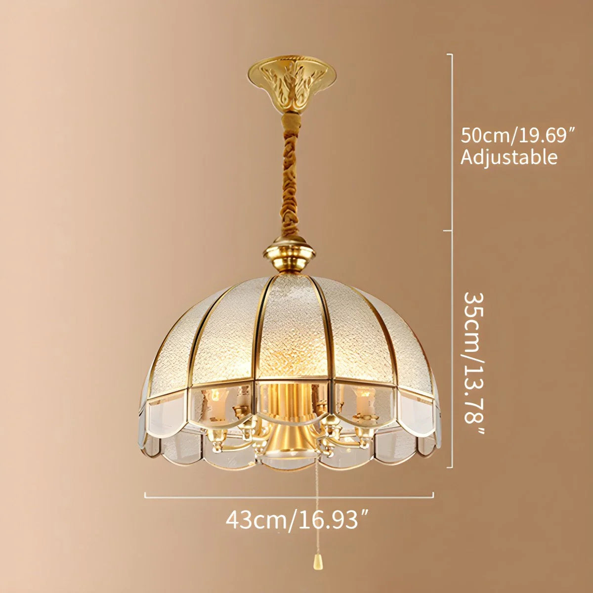 Feyran European Style Copper Pendant Light for Living Room