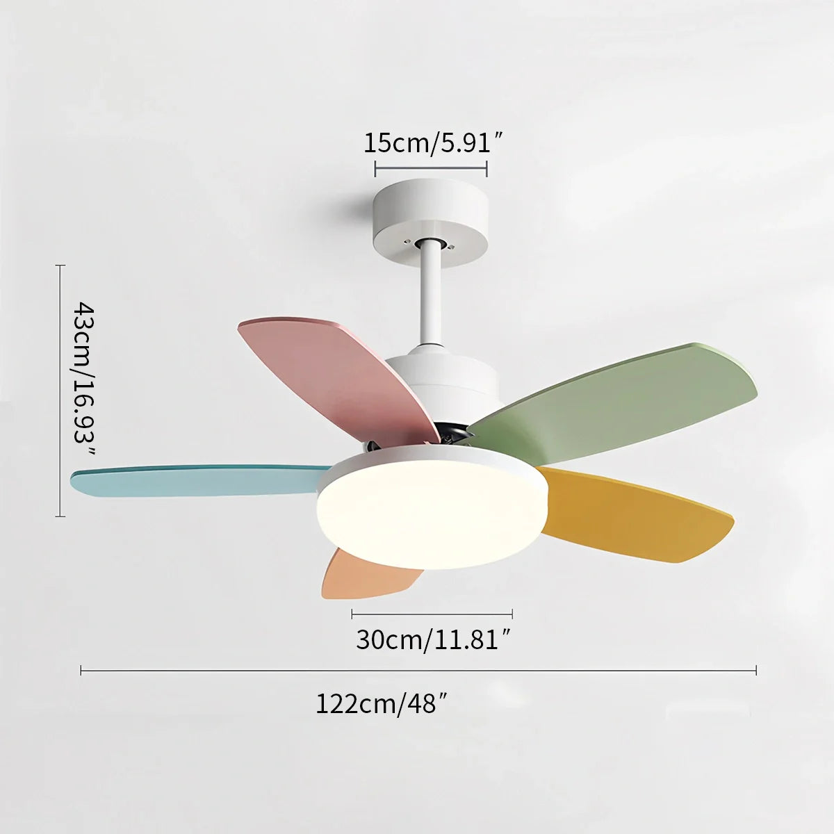 Feyran Nordic Colorful Leaf Ceiling Fan Light
