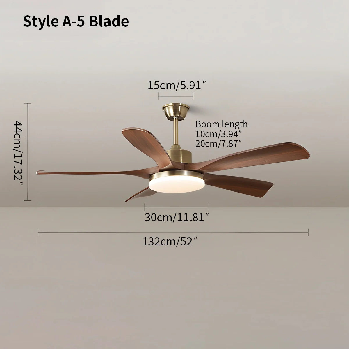Feyran Modern 5-leaf Remote Control Ceiling Fan Light