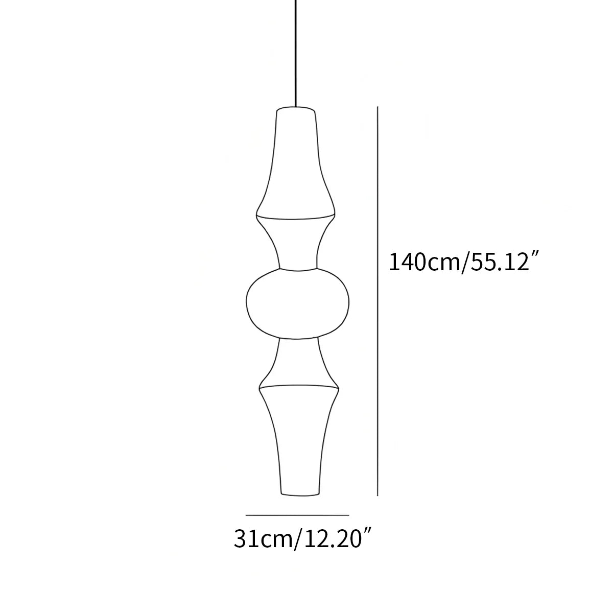Feyran Washi Paper Corner Pendant Light for High Ceilings