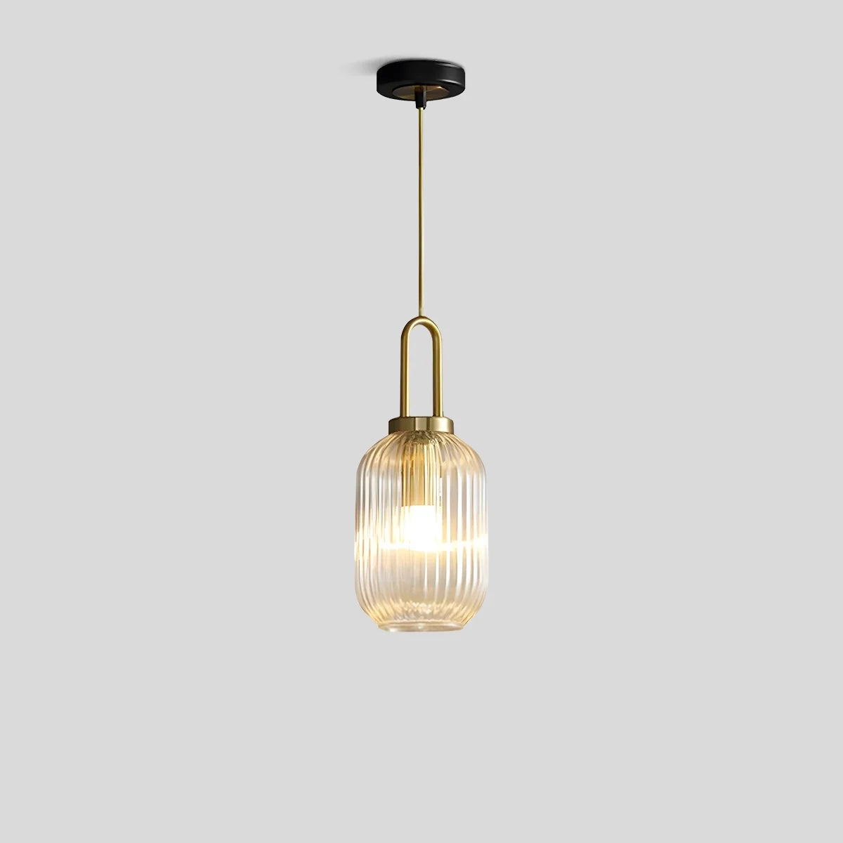 Feyran Modern Ribbed Clear Glass Pendant Light