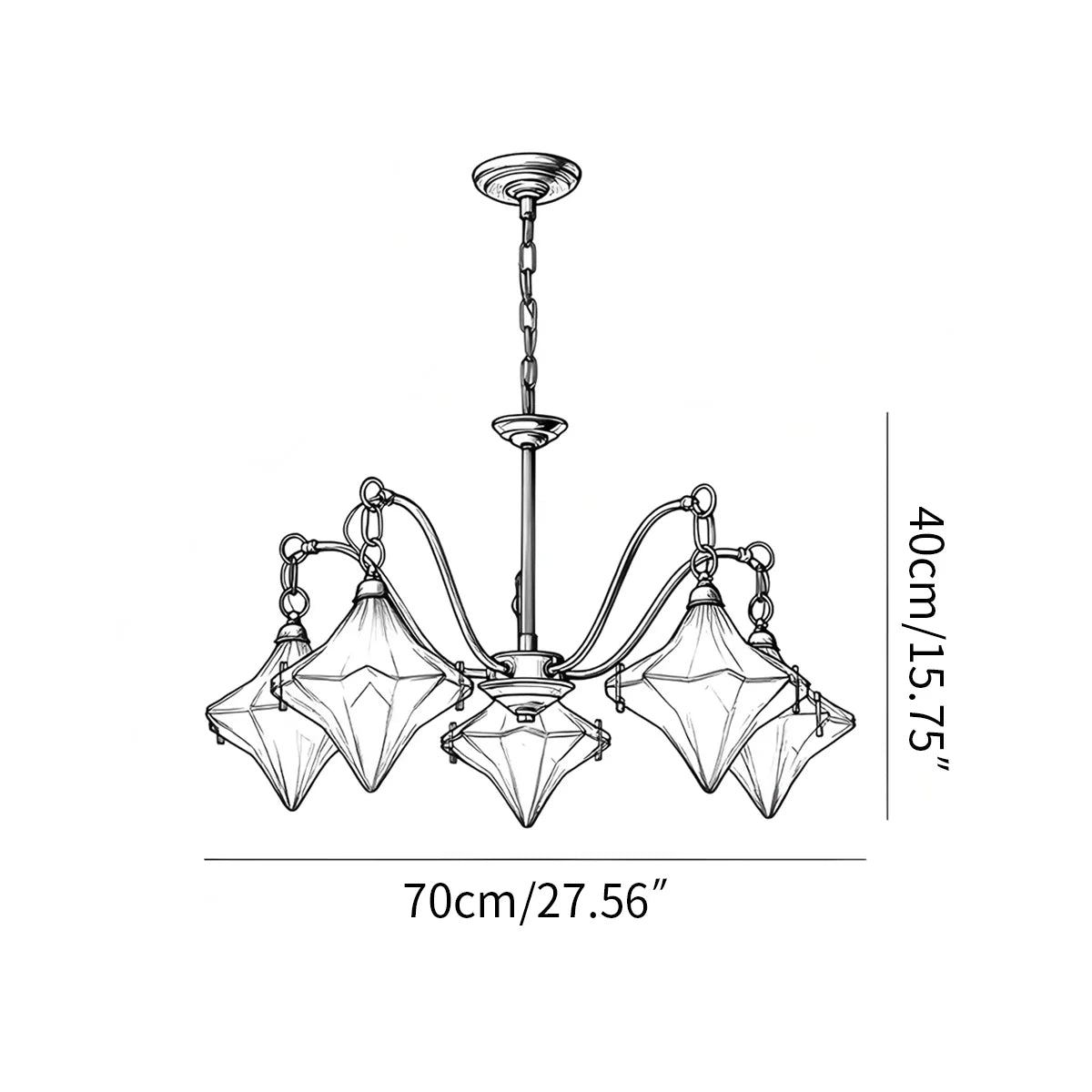 Feyran Sylume Star-Shaped Chandelier for Living Room
