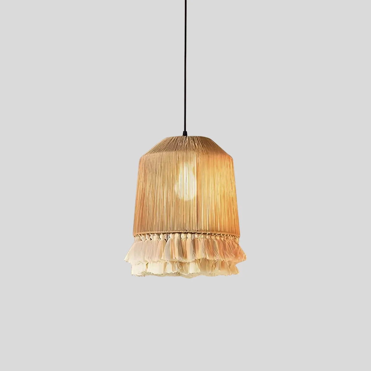 Feyran Boho Vintage Twine Fringe Pendant Light