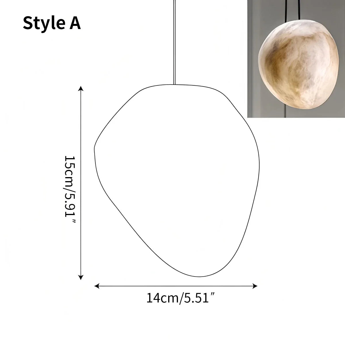Feyran Modern Pebble Shaped Spanish Alabaster Pendant Light