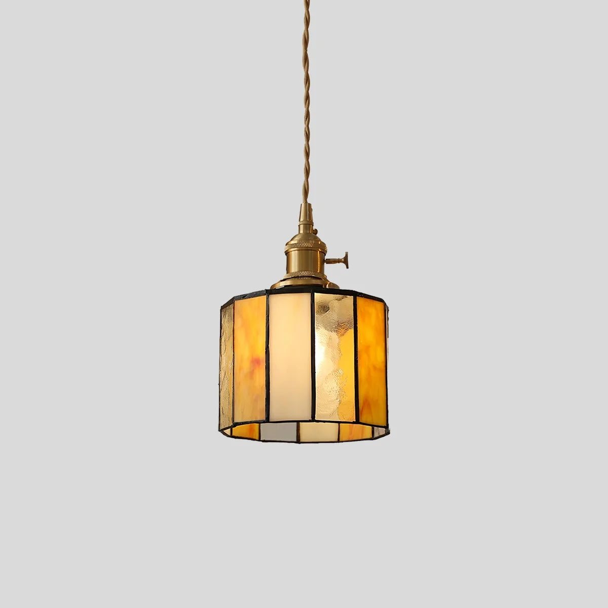 Feyran Vintage Brass Glass Pendant Light