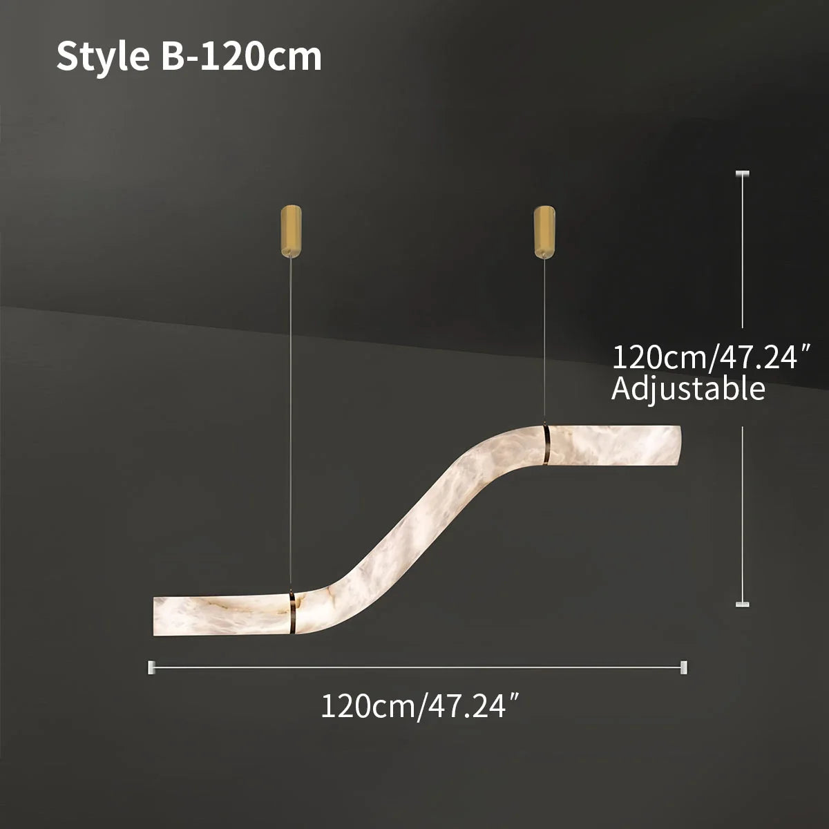 Feyran Minimalist Linear Spanish Alabaster Pendant Light