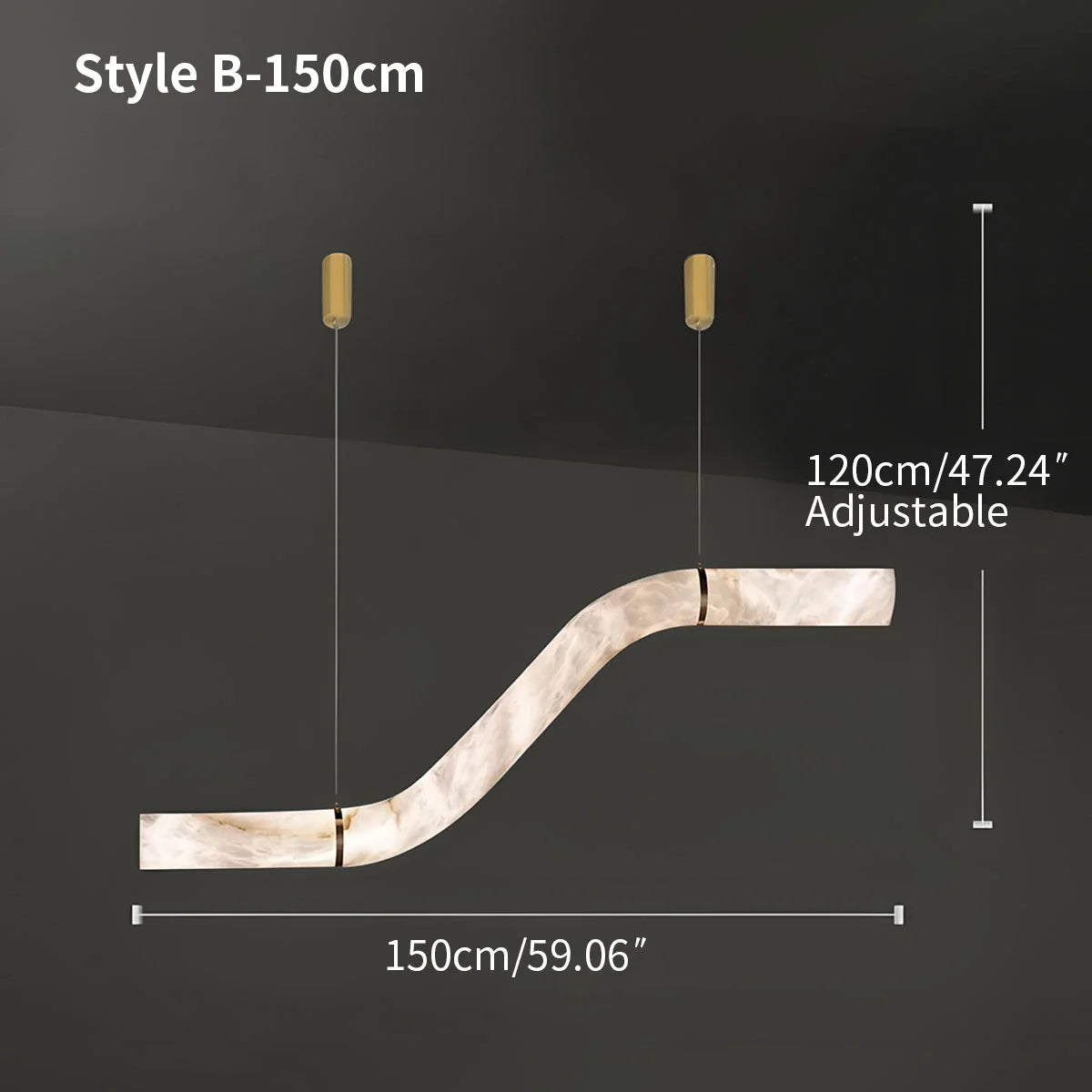 Feyran Minimalist Linear Spanish Alabaster Pendant Light