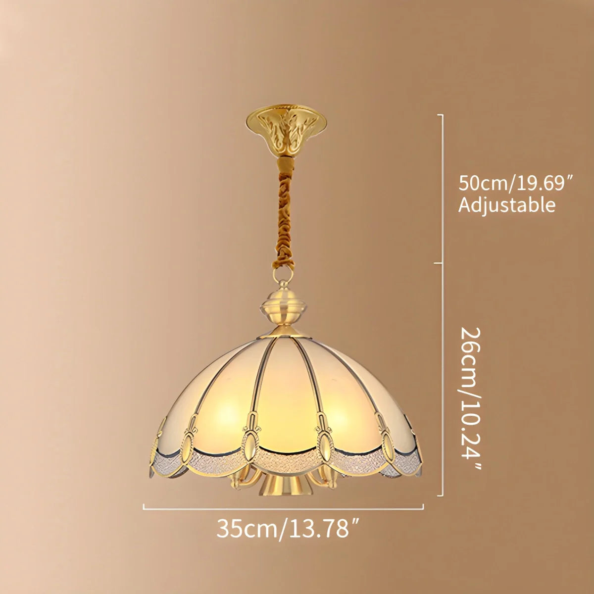 Feyran European Style Copper Pendant Light for Living Room
