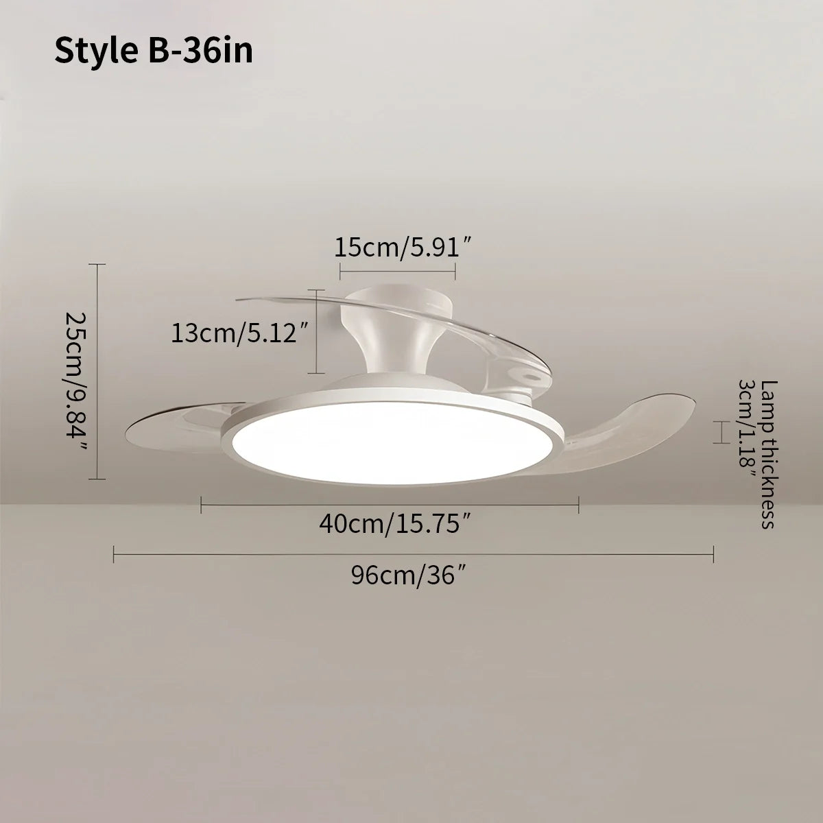 Feyran Silent Remote Control White Ceiling Fan Light