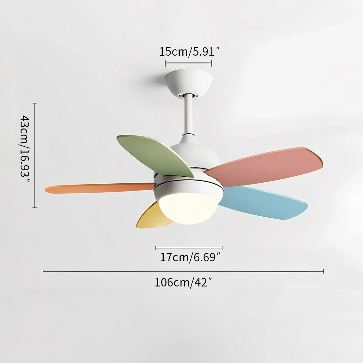 Feyran Nordic Colorful Leaf Ceiling Fan Light