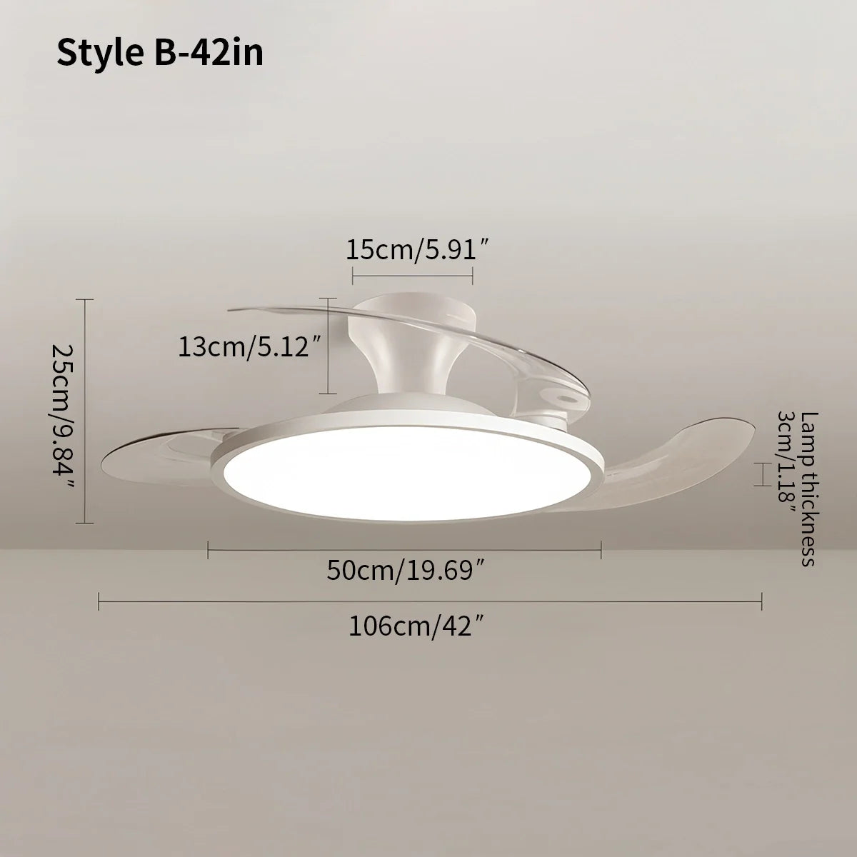 Feyran Silent Remote Control White Ceiling Fan Light