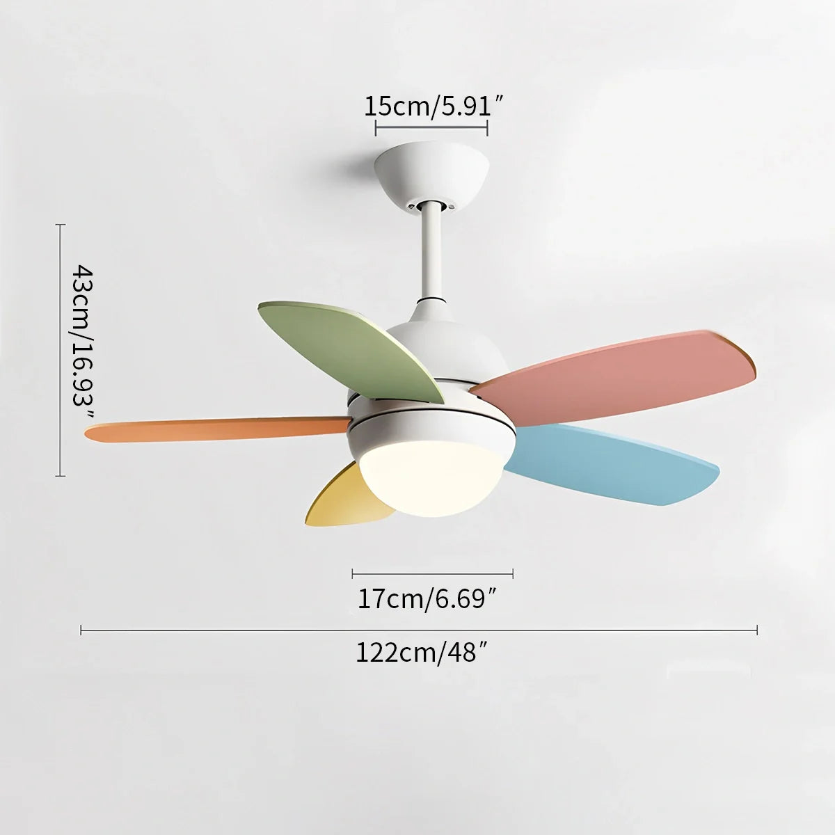 Feyran Nordic Colorful Leaf Ceiling Fan Light