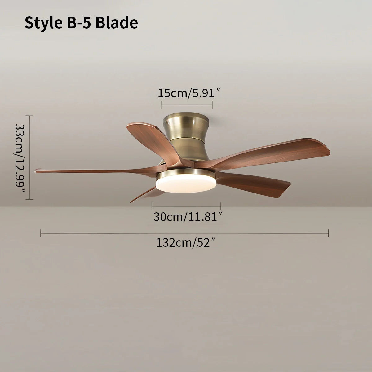 Feyran Modern 5-leaf Remote Control Ceiling Fan Light