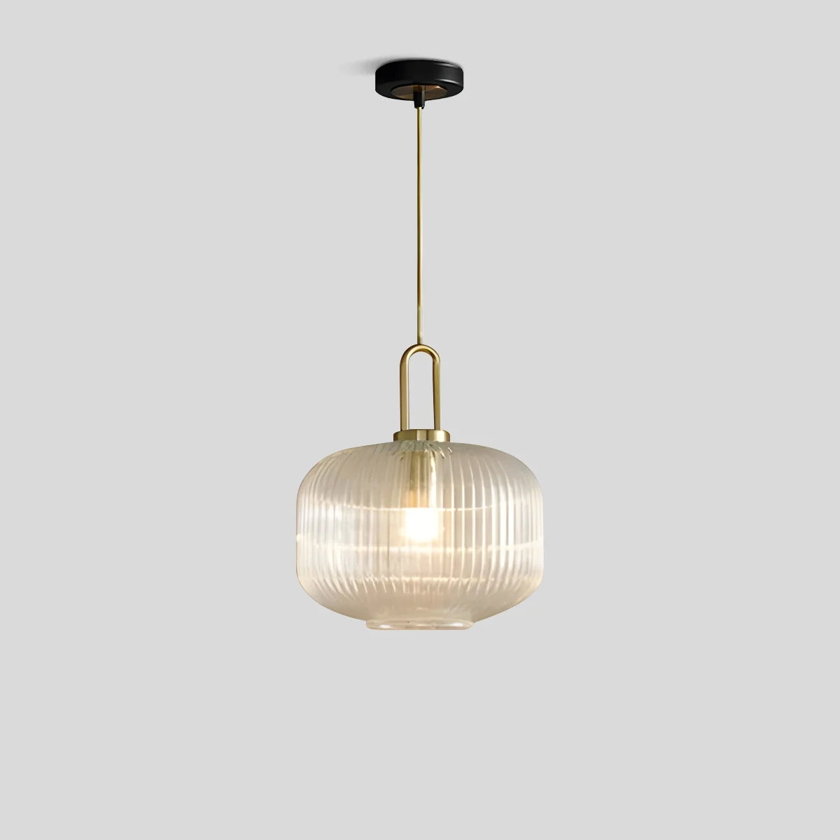 Feyran Modern Ribbed Clear Glass Pendant Light