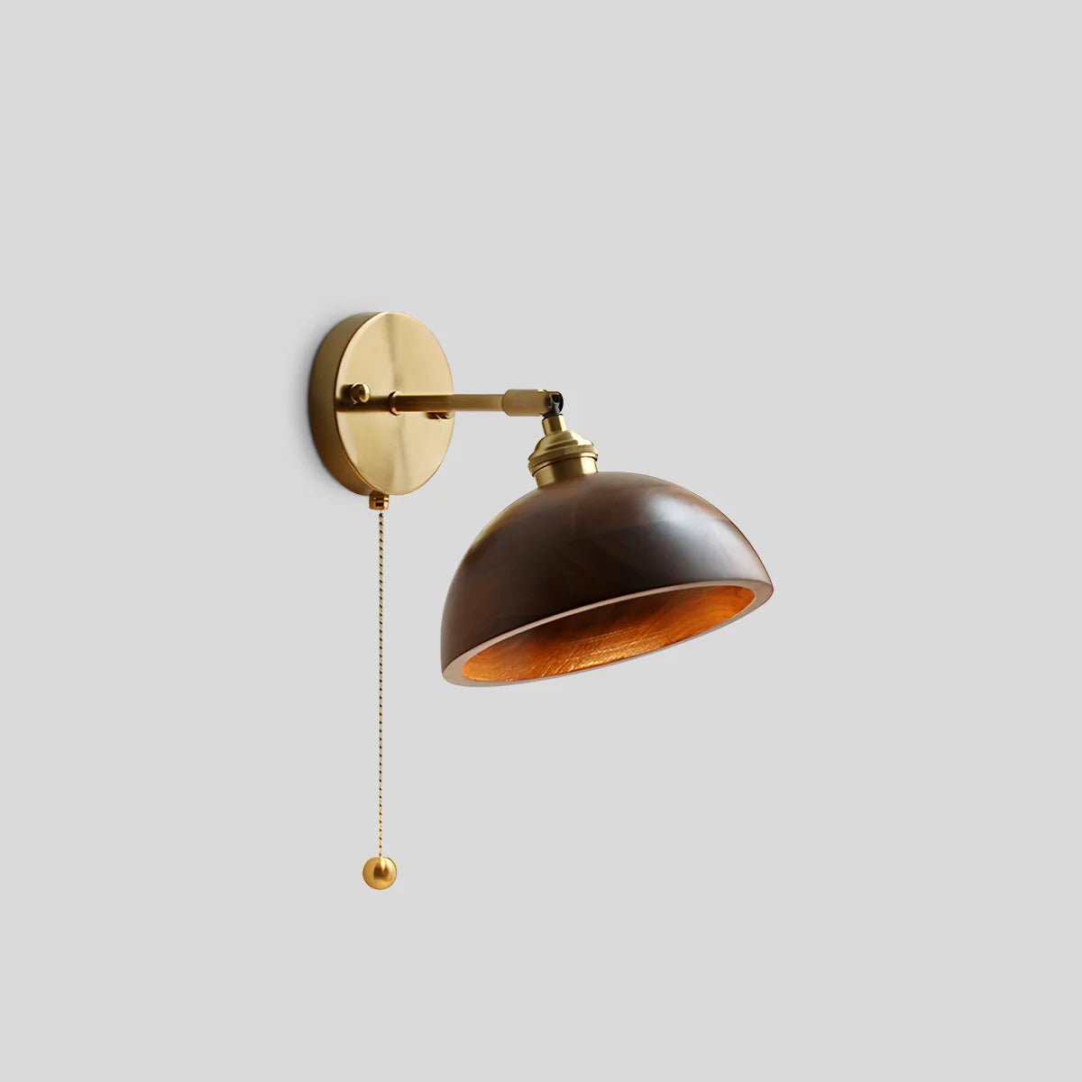 Feyran Vintage Wood Pull Chain Switch Wall Lamp