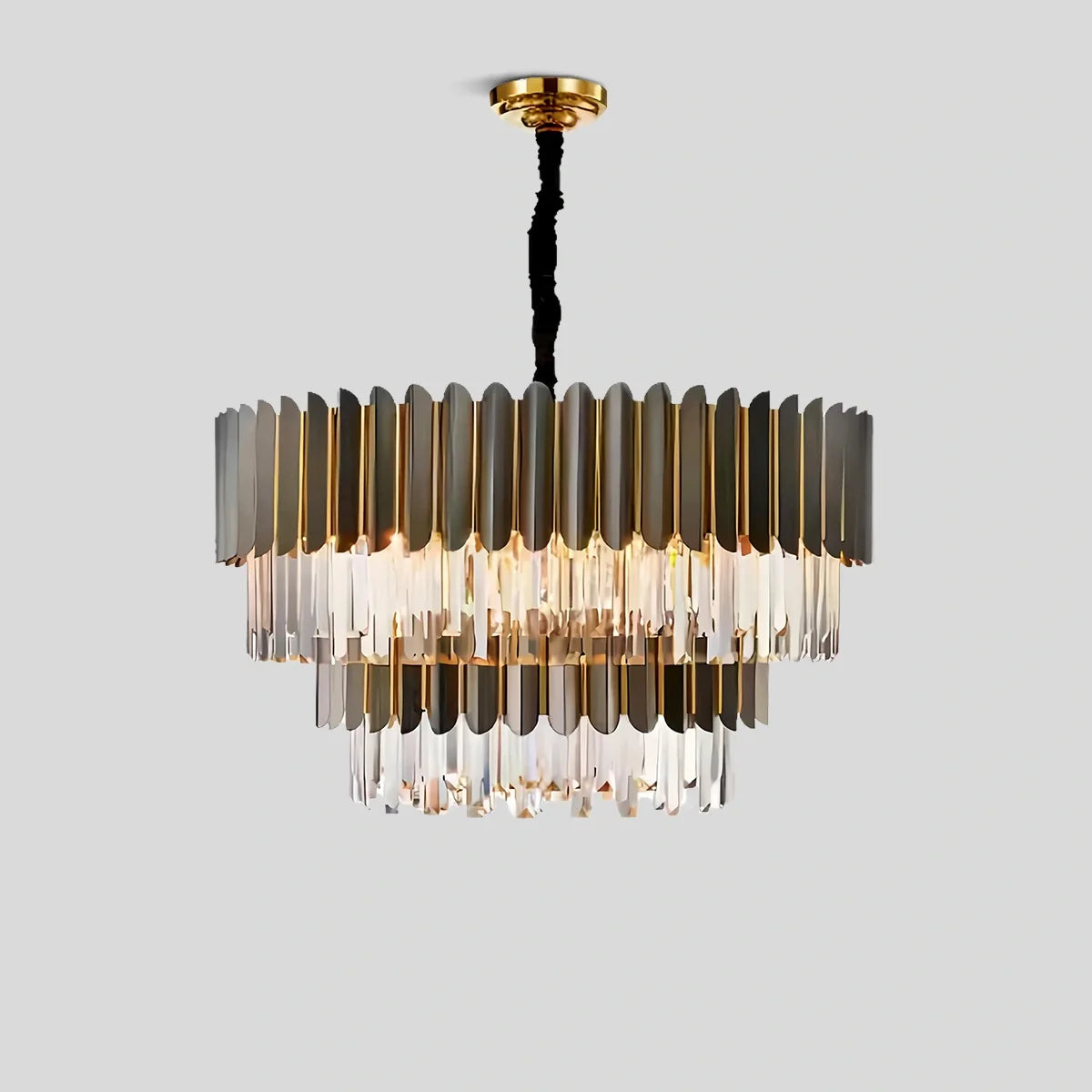Feyran Modern Black Gold Luxury Crystal Chandelier