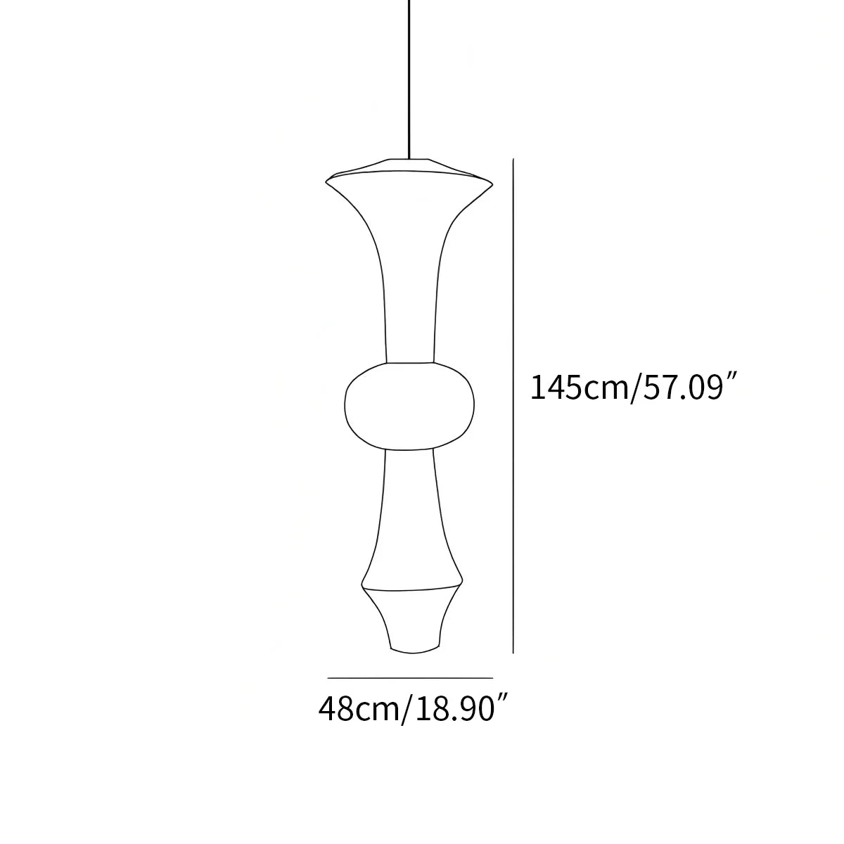 Feyran Washi Paper Corner Pendant Light for High Ceilings