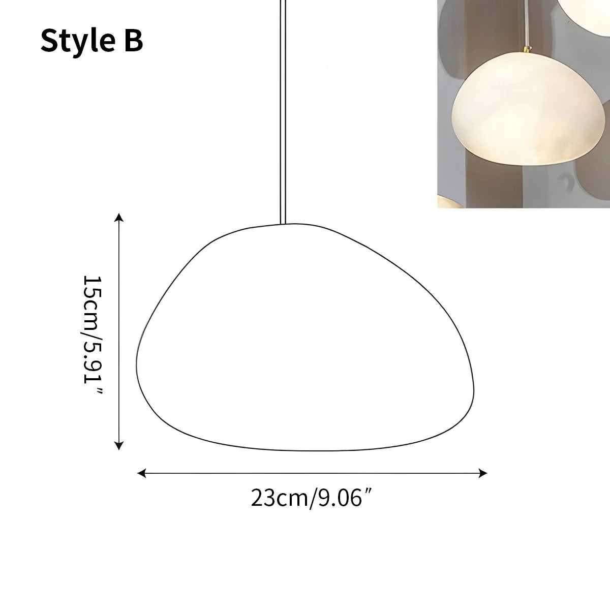 Feyran Modern Pebble Shaped Spanish Alabaster Pendant Light
