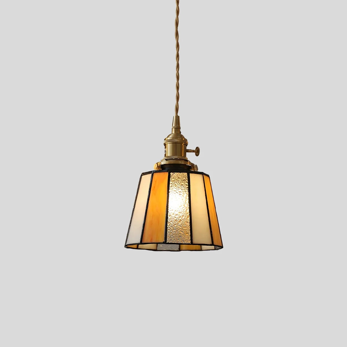 Feyran Vintage Brass Glass Pendant Light