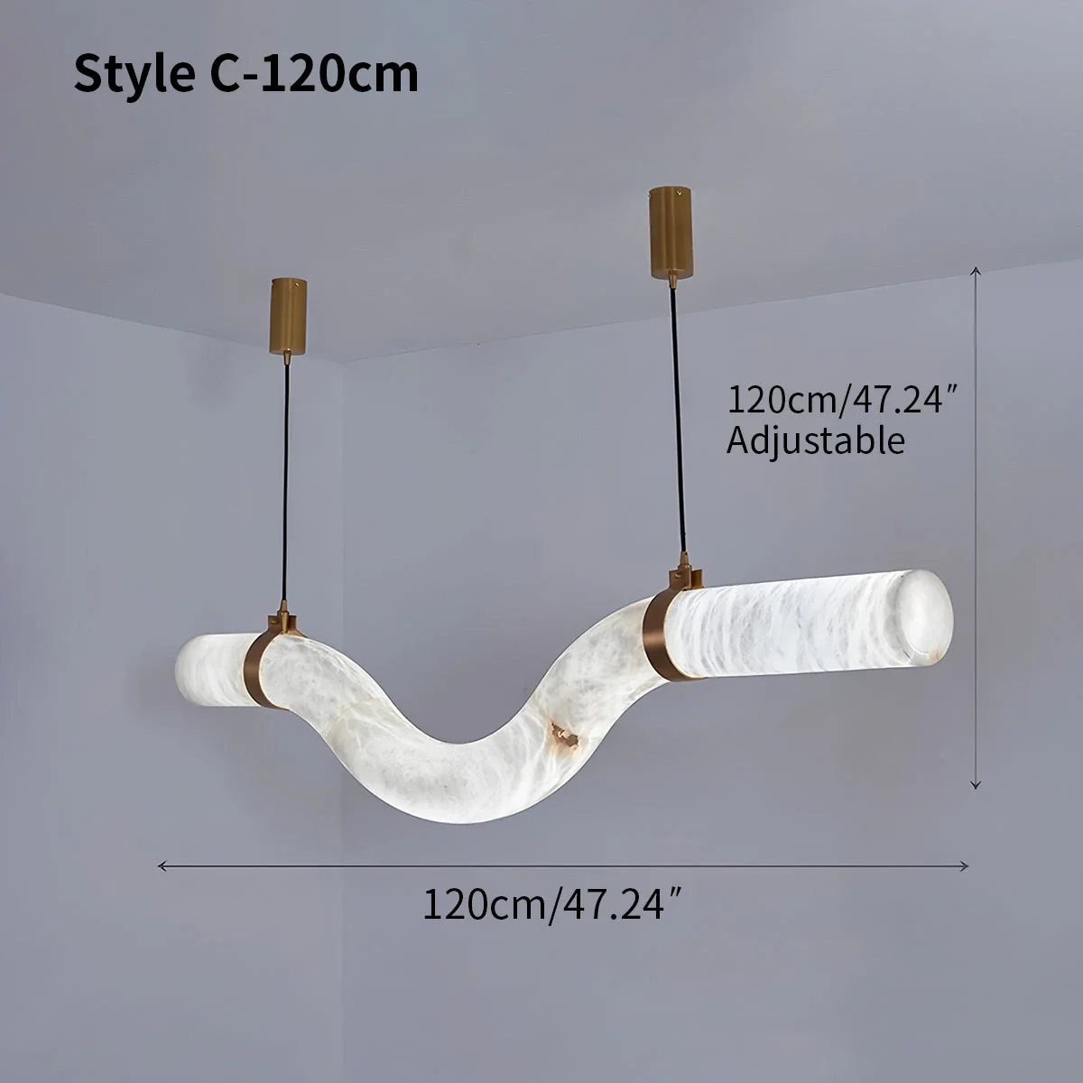 Feyran Minimalist Linear Spanish Alabaster Pendant Light