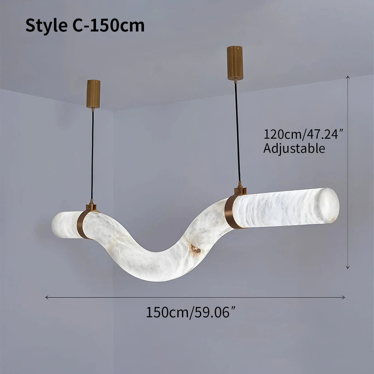 Feyran Minimalist Linear Spanish Alabaster Pendant Light