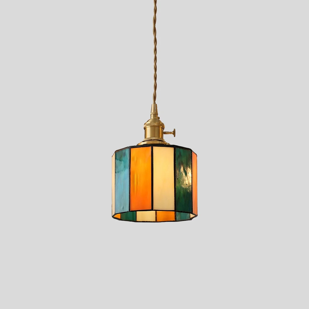 Feyran Vintage Brass Glass Pendant Light