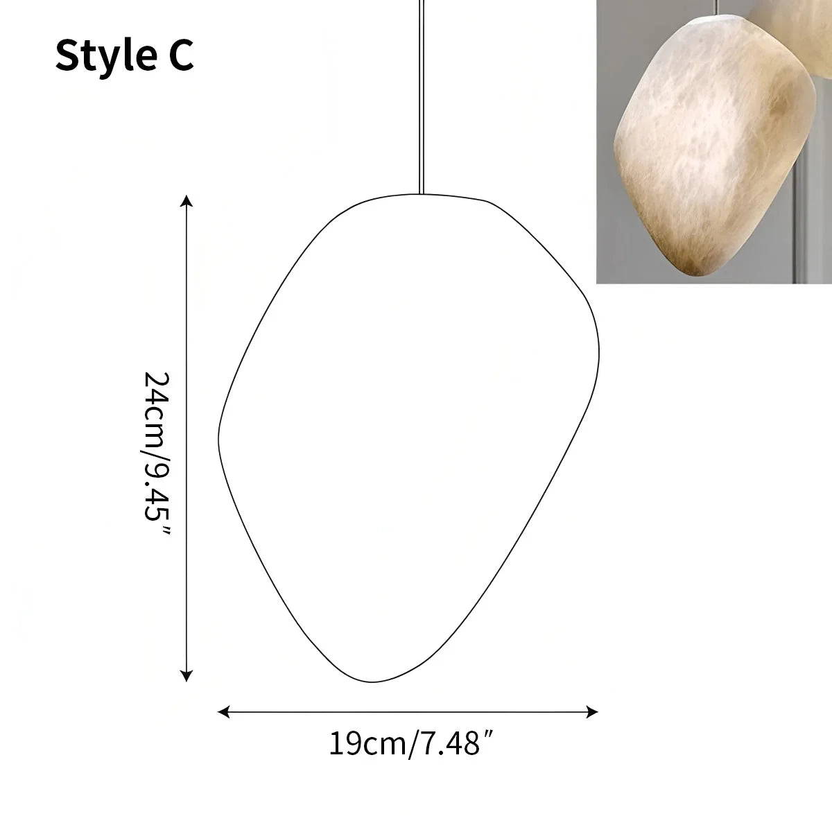 Feyran Modern Pebble Shaped Spanish Alabaster Pendant Light