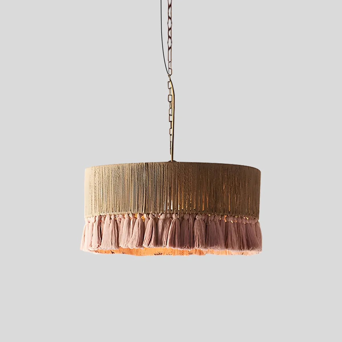 Feyran Boho Vintage Twine Fringe Pendant Light