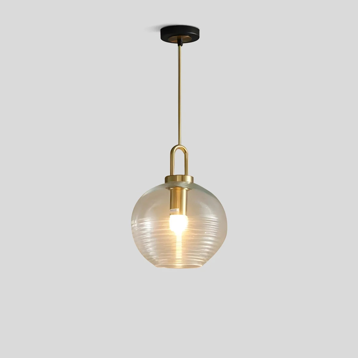 Feyran Modern Ribbed Clear Glass Pendant Light