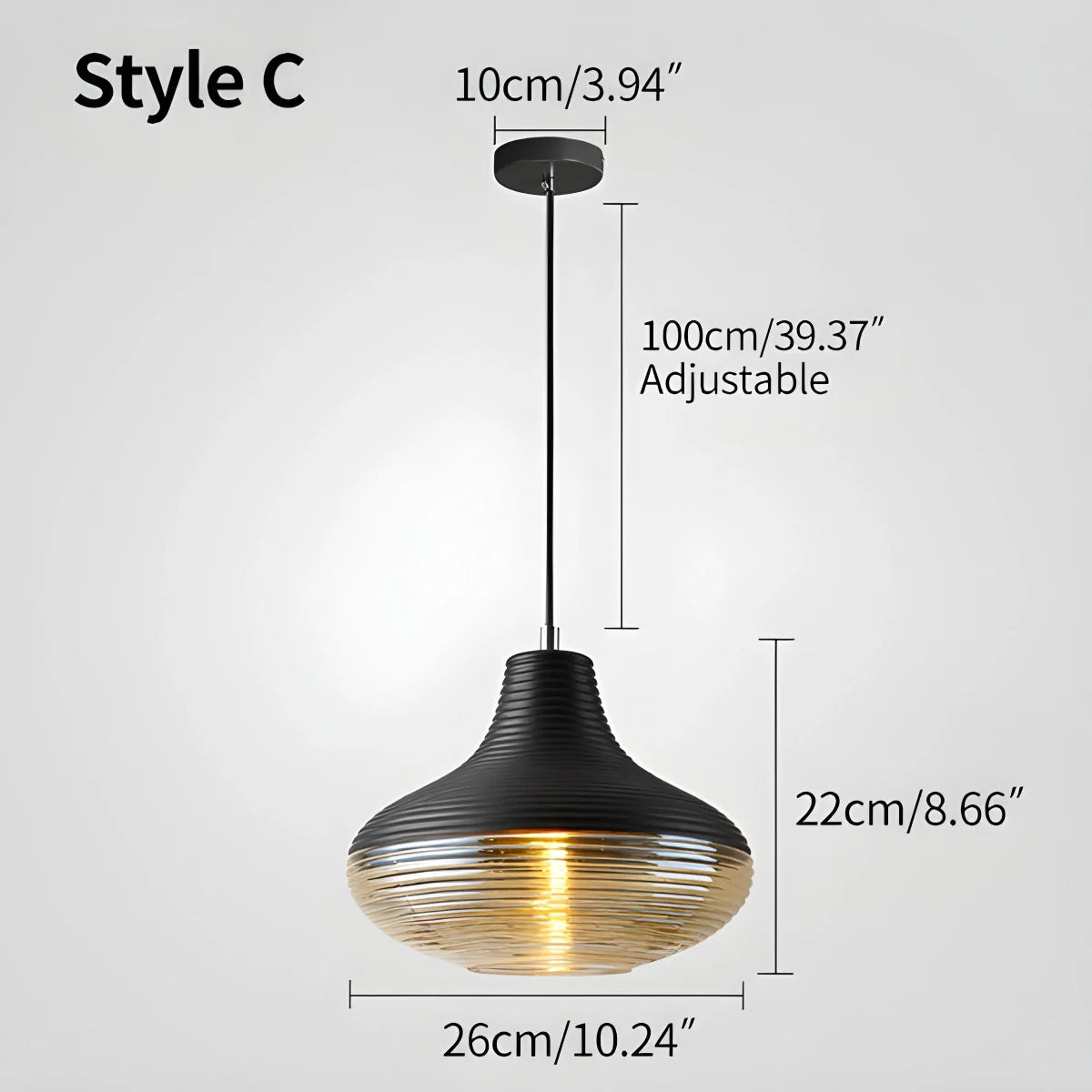 Feyran Industrial Style Glass Pendant Light for Kitchen
