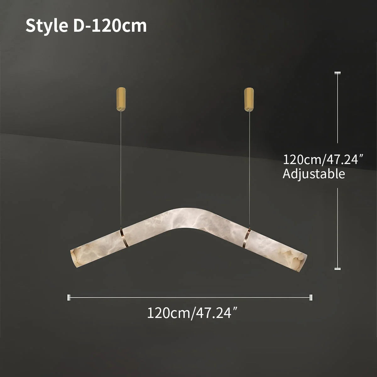Feyran Minimalist Linear Spanish Alabaster Pendant Light