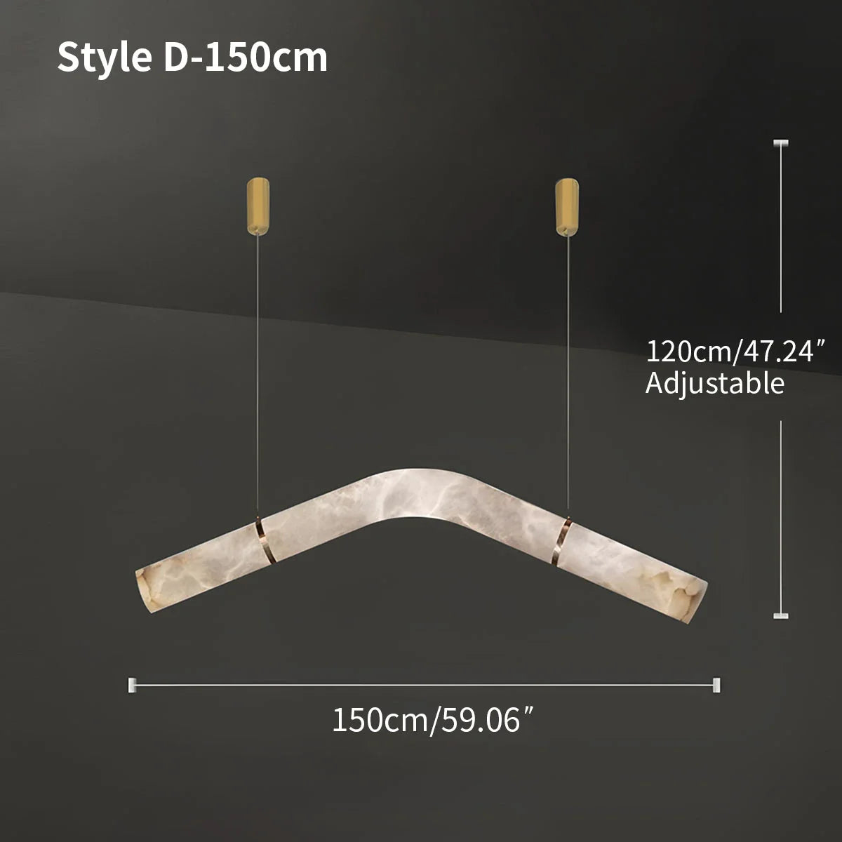 Feyran Minimalist Linear Spanish Alabaster Pendant Light