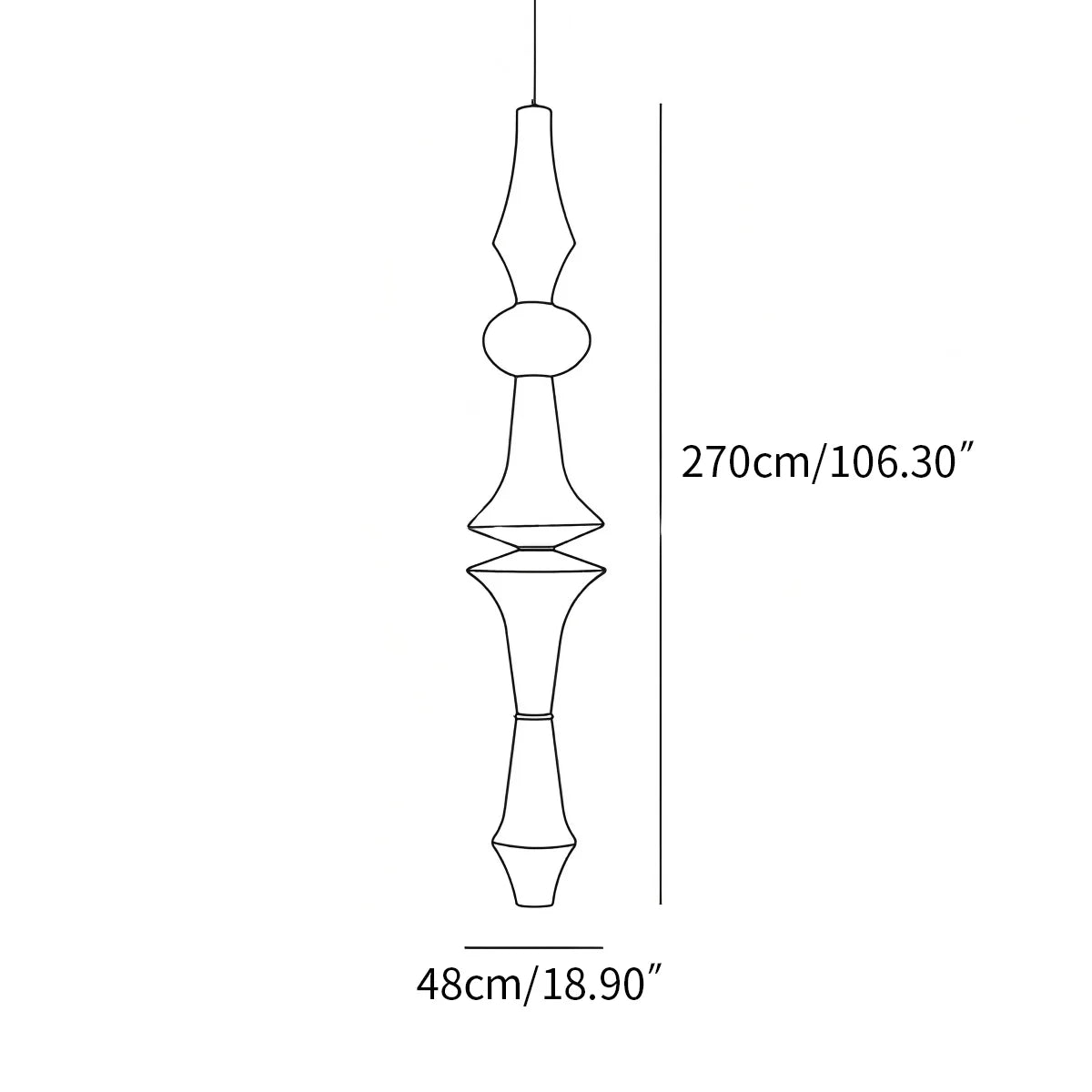 Feyran Washi Paper Corner Pendant Light for High Ceilings