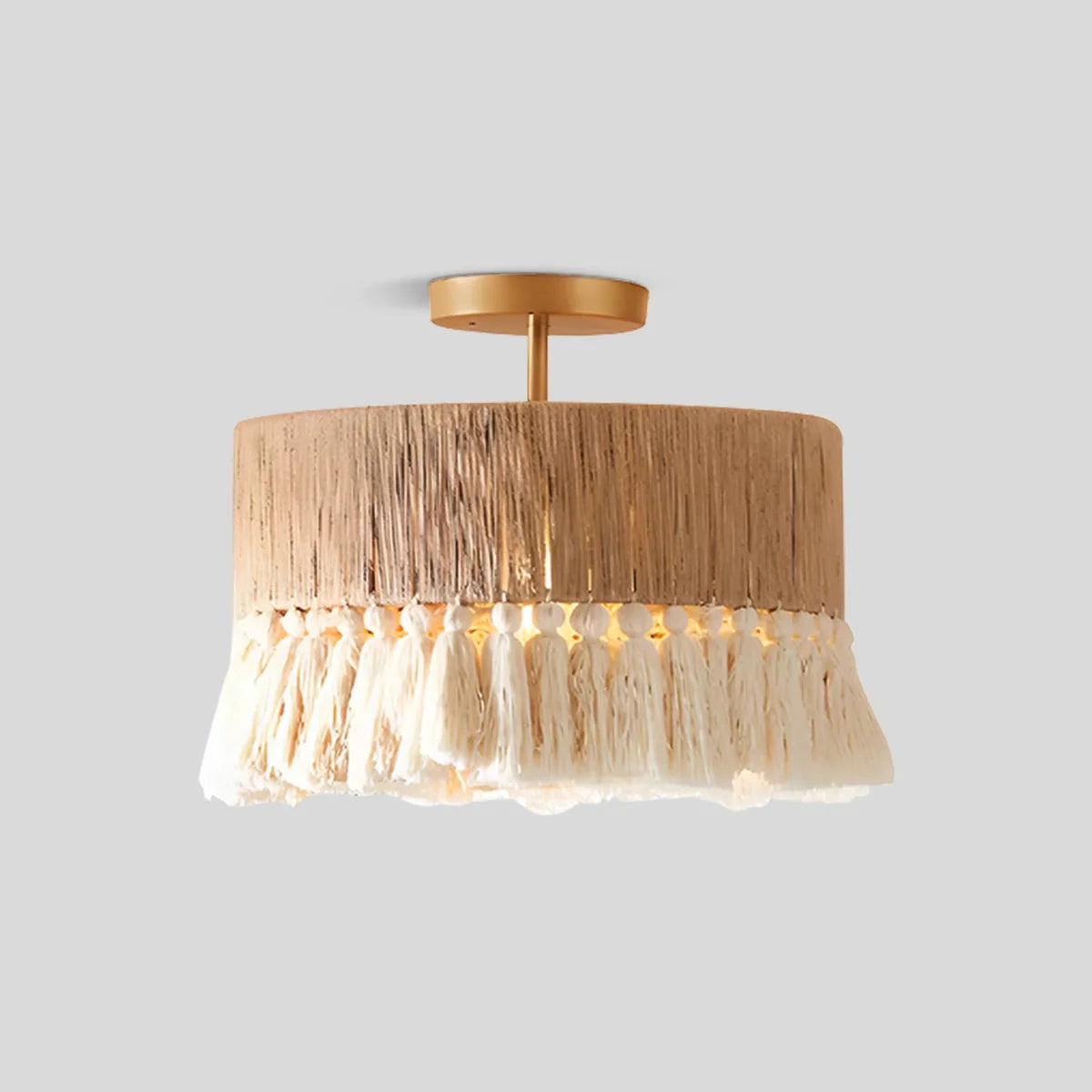 Feyran Boho Vintage Twine Fringe Pendant Light