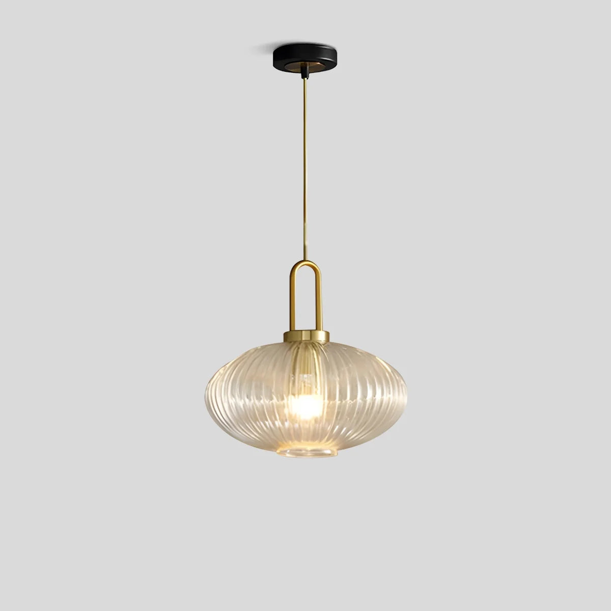 Feyran Modern Ribbed Clear Glass Pendant Light