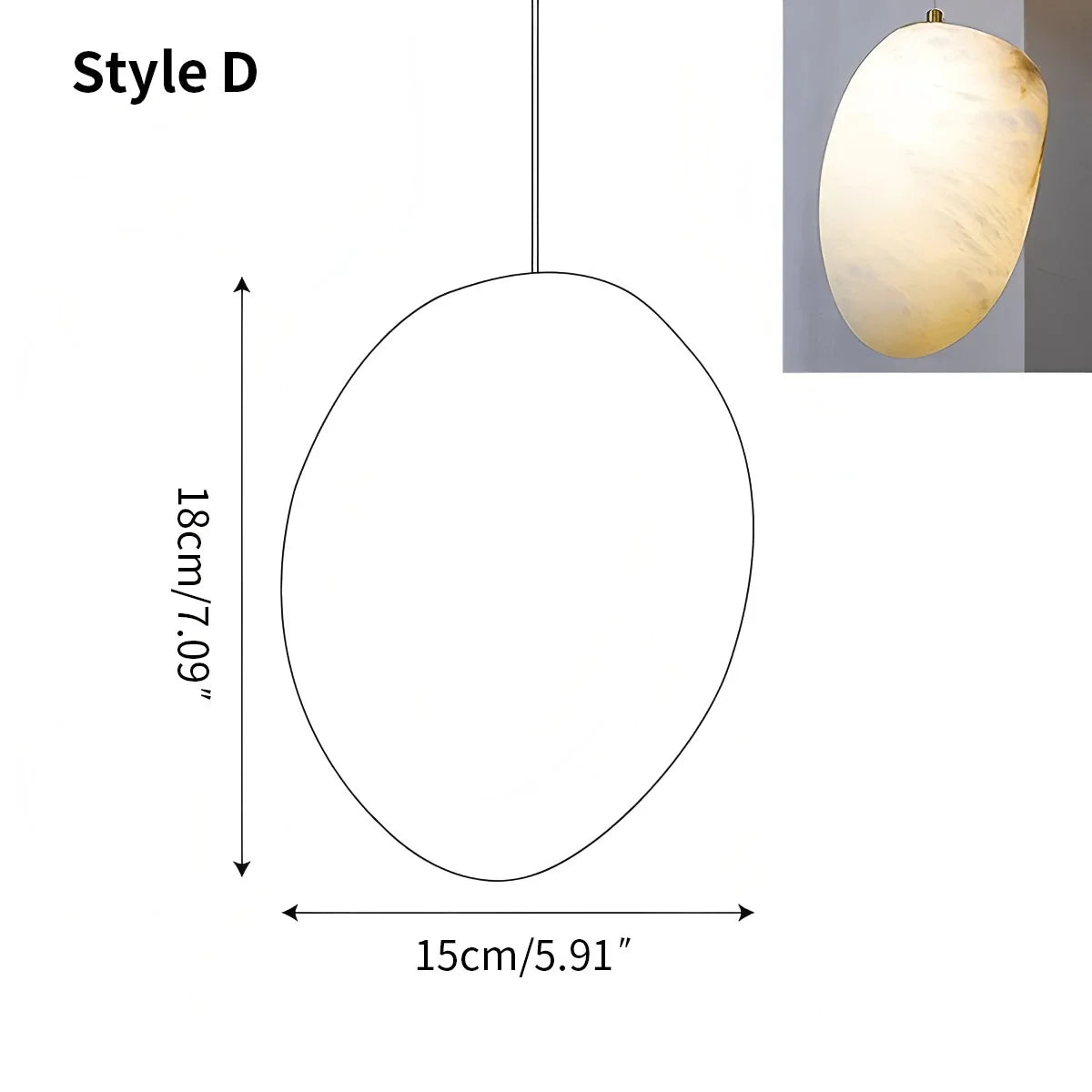 Feyran Modern Pebble Shaped Spanish Alabaster Pendant Light