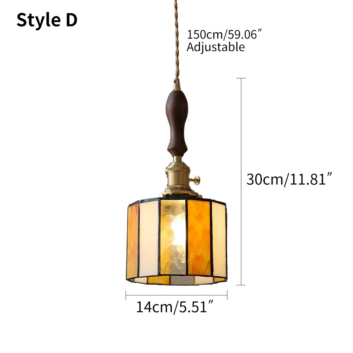 Feyran Vintage Brass Glass Pendant Light