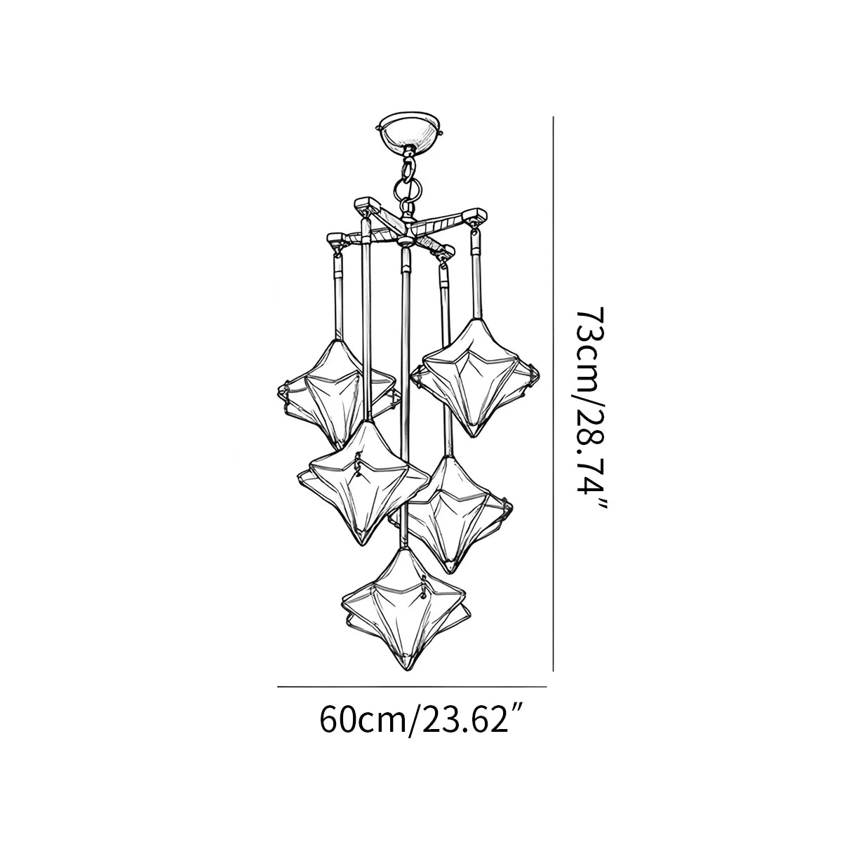 Feyran Sylume Star-Shaped Chandelier for Living Room