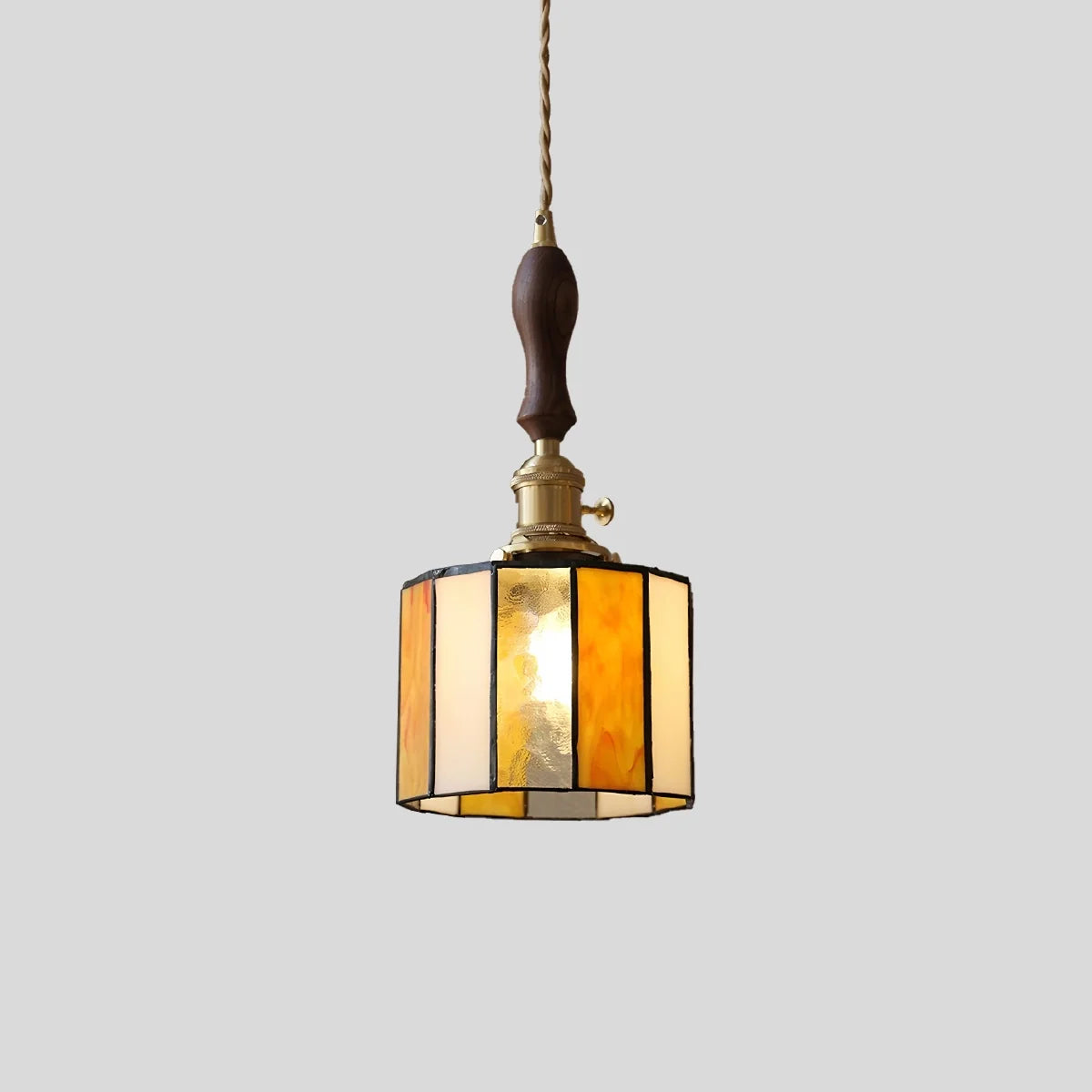Feyran Vintage Brass Glass Pendant Light