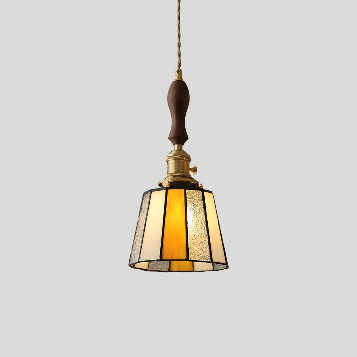 Feyran Vintage Brass Glass Pendant Light