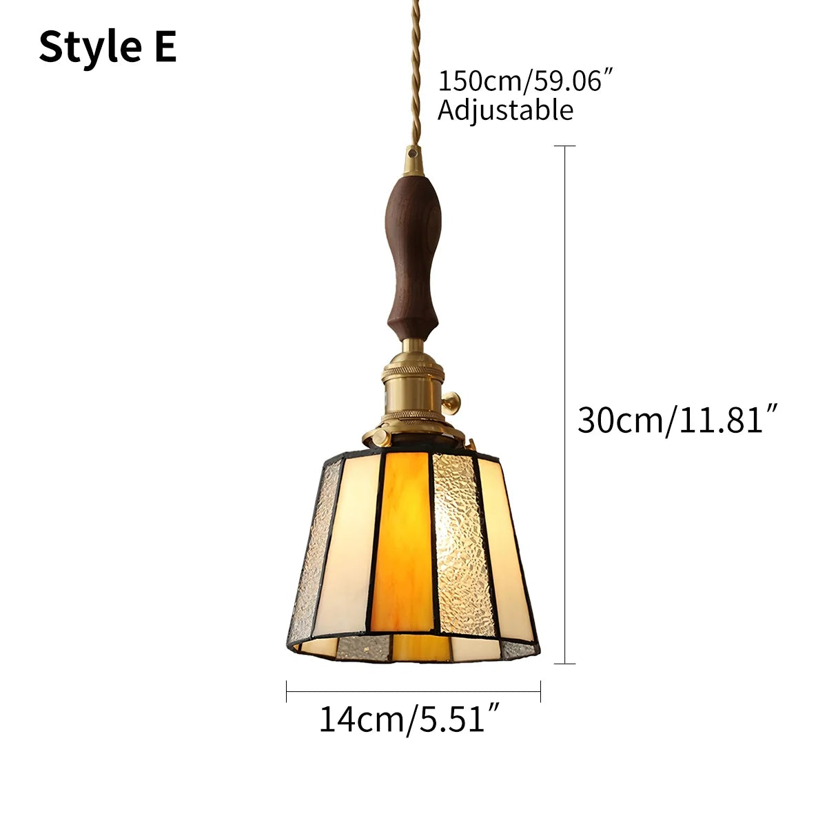 Feyran Vintage Brass Glass Pendant Light