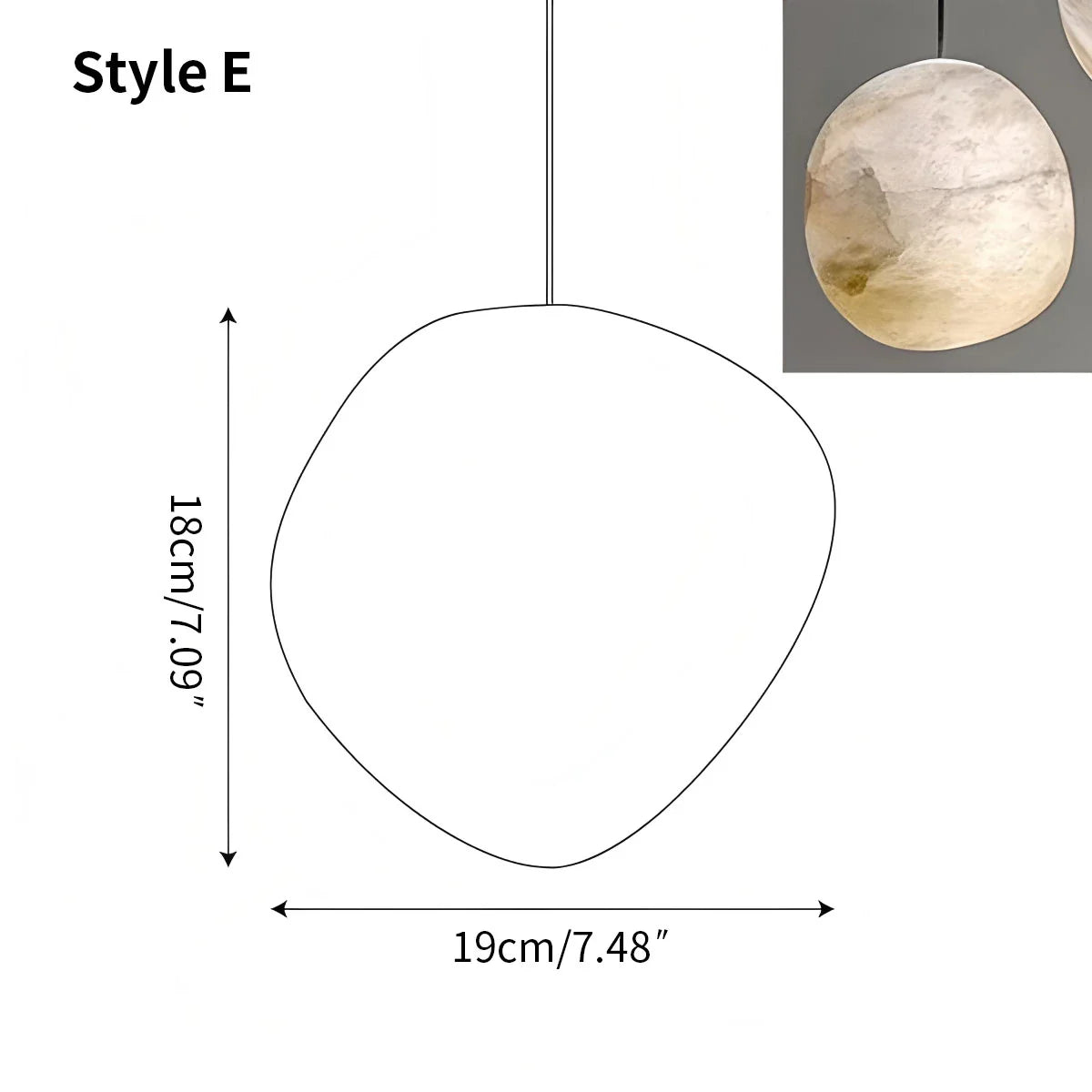 Feyran Modern Pebble Shaped Spanish Alabaster Pendant Light