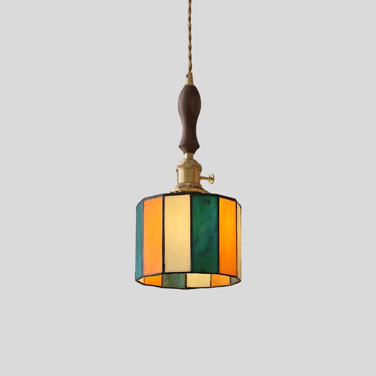 Feyran Vintage Brass Glass Pendant Light