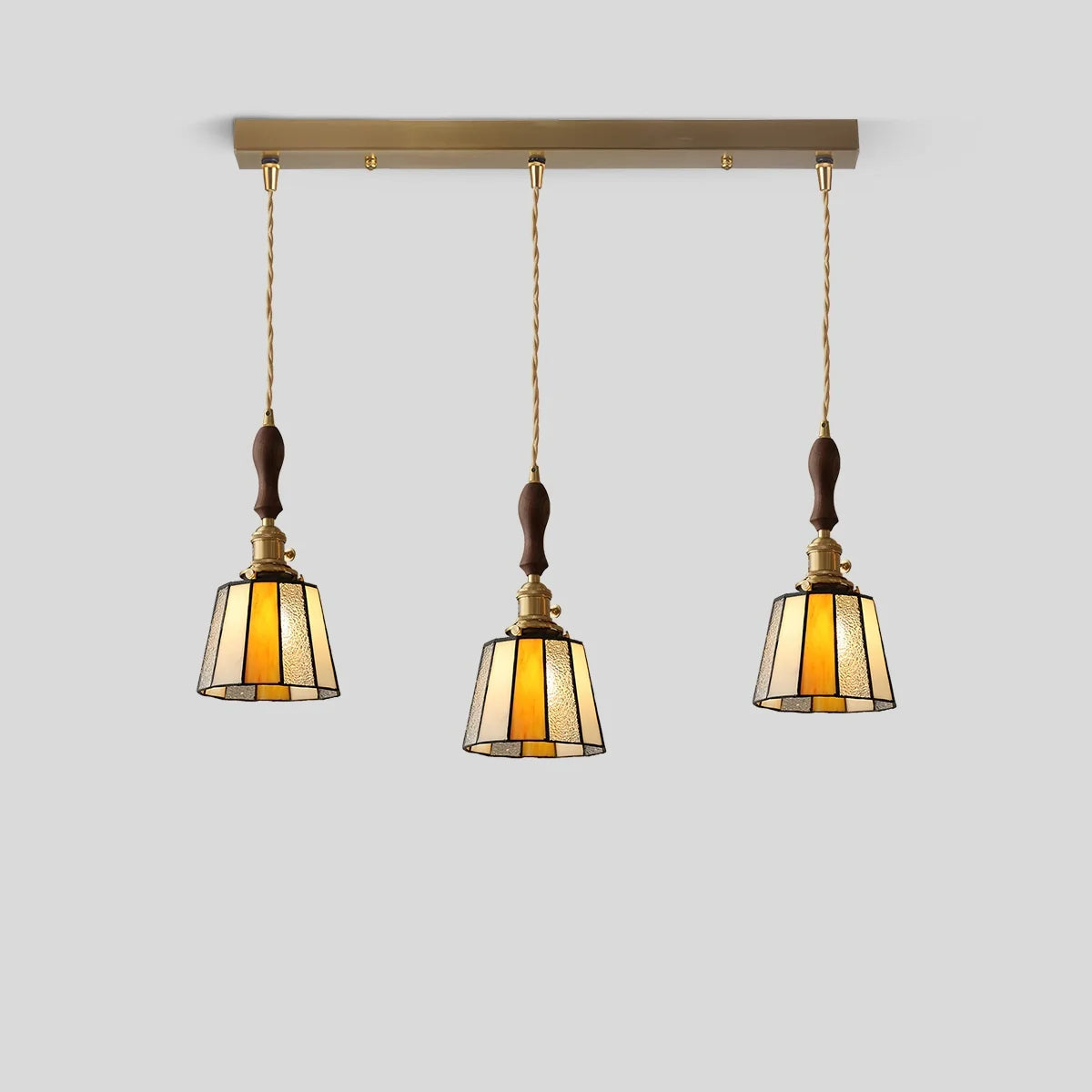 Feyran Vintage Brass Glass Pendant Light