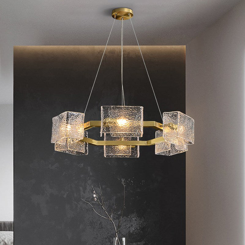 Feyran Textured Glass Round Chandelier